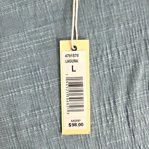 Max Studio London Flutter Texture Knit T-Shirt Size L in Laguna NWT - Picture 6 of 7